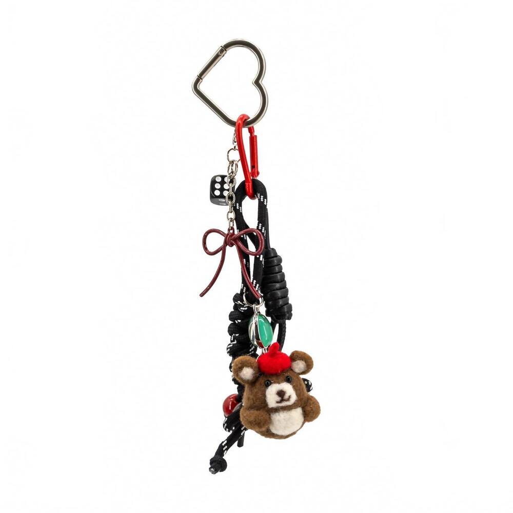 NEW LIKE DREAMS women's biscuit bear bag charm in black
